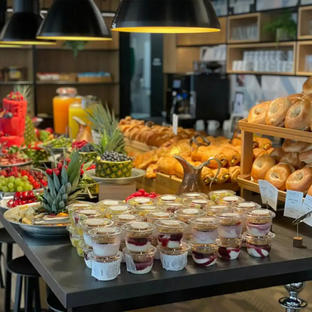 Route Catering interactive pop-up and graze stations with Mediterranean food for London corporate events