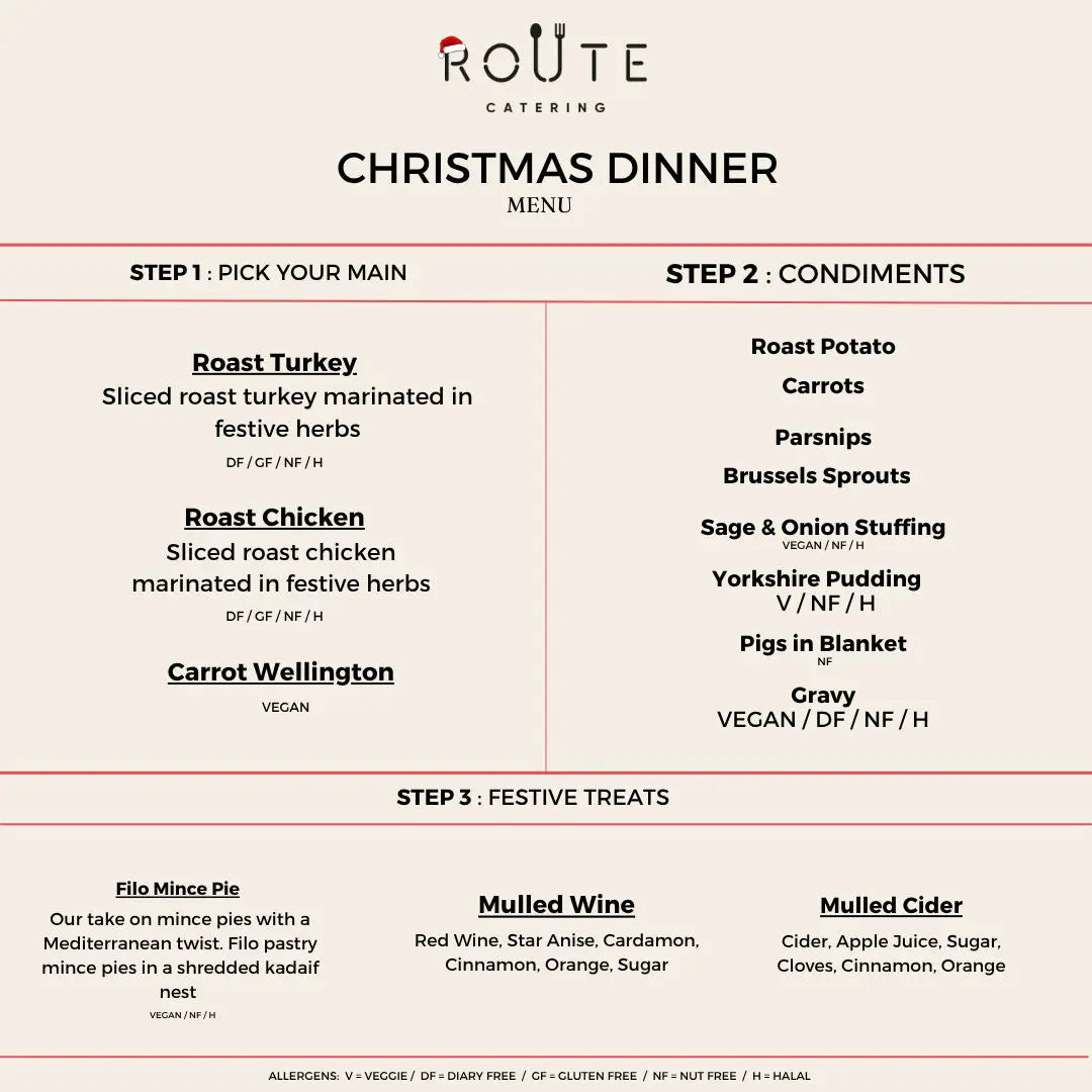Christmas Dinner POP UP London Offices Menu (Min 50ppl) Route Catering