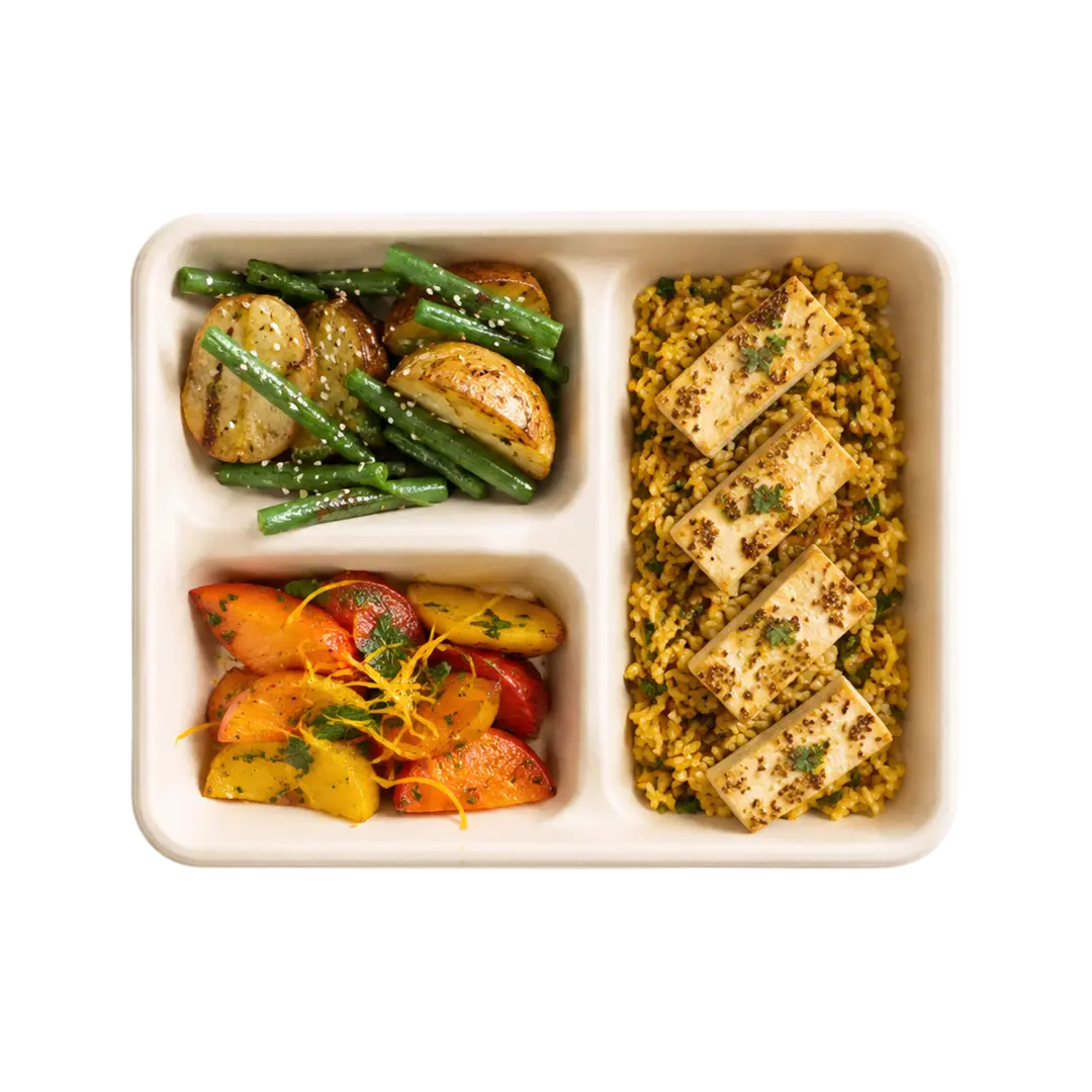 Dukkha Miso Tofu herb brown rice Lunch box