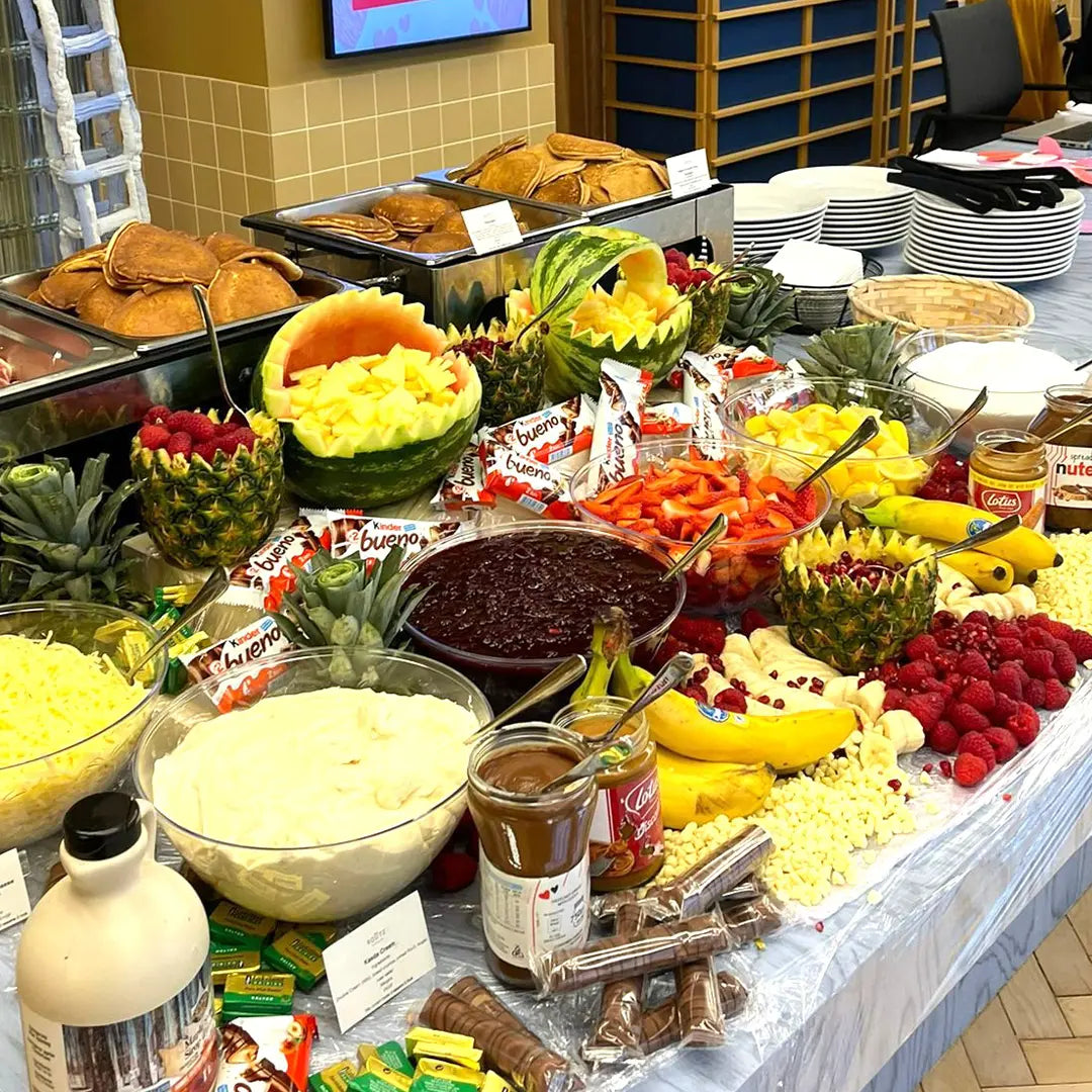 Pancake Graze Table London | Corporate Breakfast Setup - Route Catering
