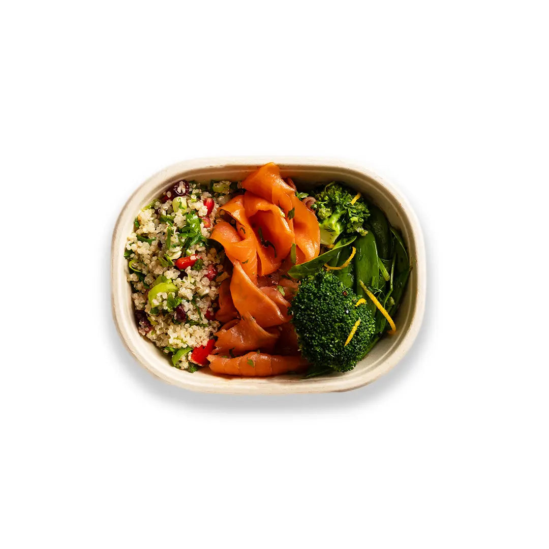 Salmon Lunch Box – Smoked Salmon with Fresh Salads | Route Catering