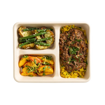 Slow cooked Pulled Lamb with Lemon - Herb Brown Rice Lunchbox