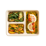 Sweet chilli glazed Salmon - Herb Brown Rice Lunchbox