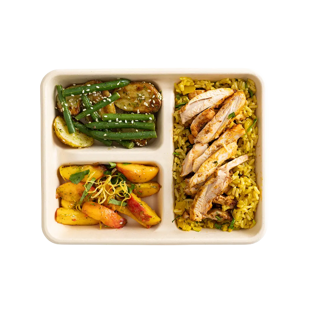 Zaatar Spiced chicken with Lemon - Herb Brown Rice Lunchbox