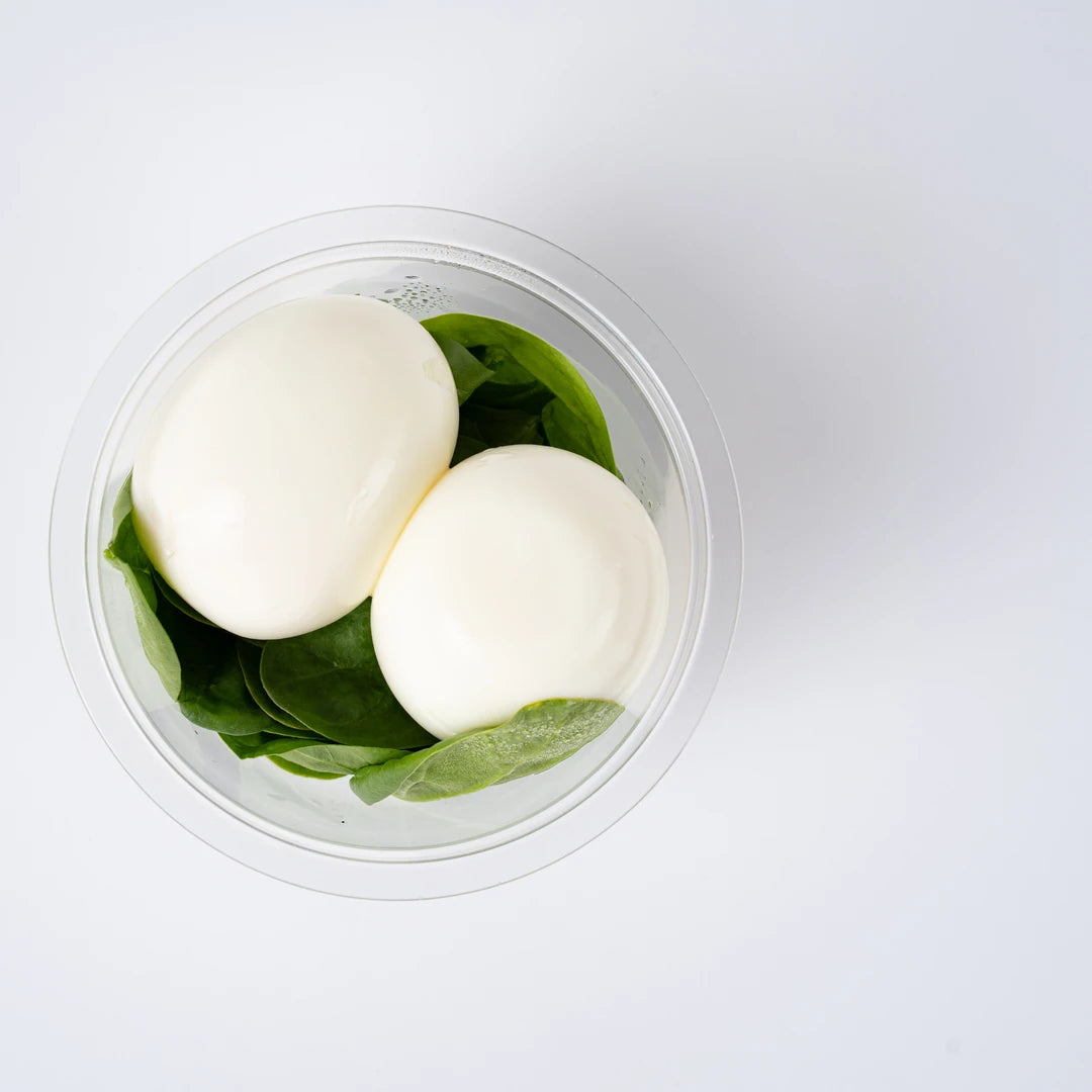 Boiled egg and baby spinach breakfast pot for office delivery, Route Catering London