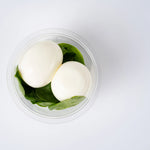 Boiled egg and baby spinach breakfast pot for office delivery, Route Catering London