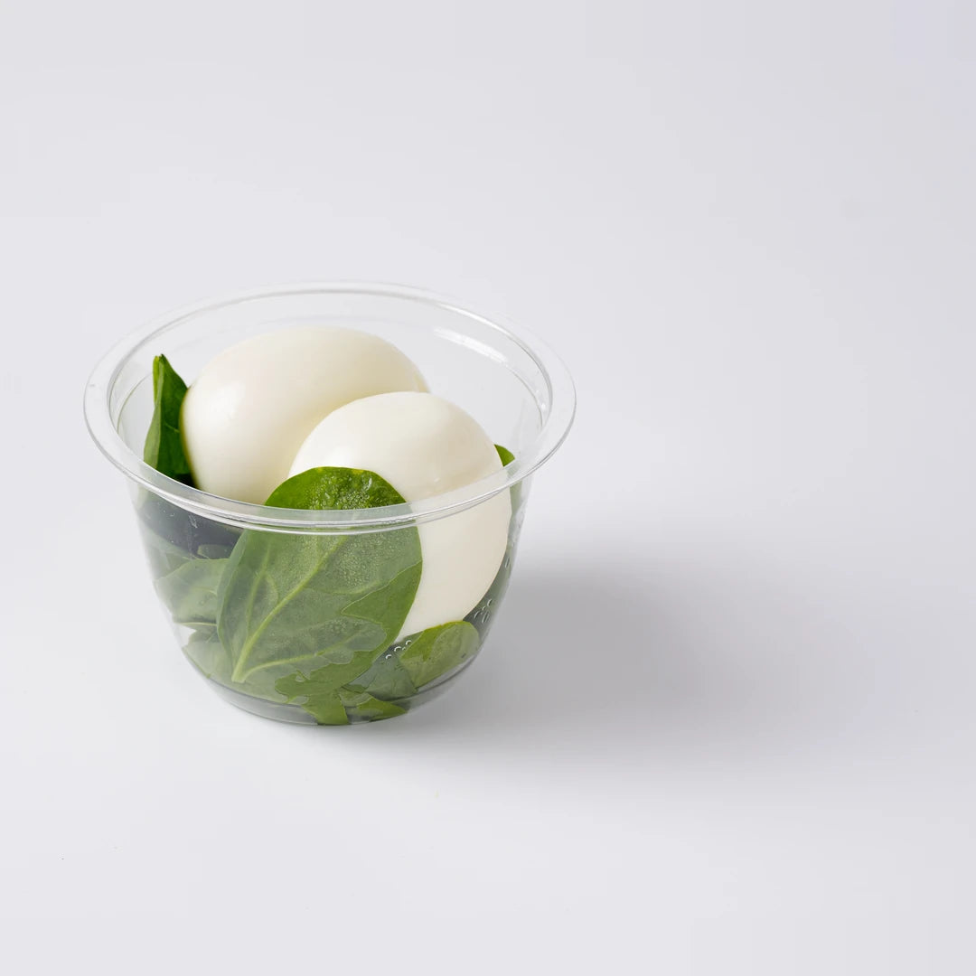Boiled egg and spinach pot, breakfast catering London, Route Catering