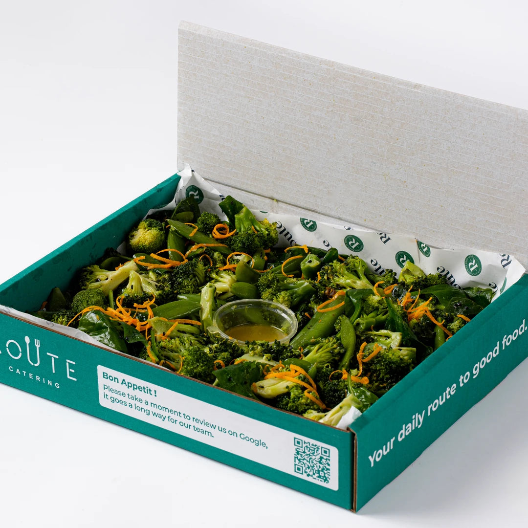 Broccoli and sugar snap salad platter, serves 6, catering London, Route Catering (3)