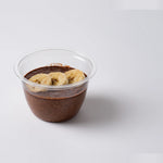 Chocolate chia pot in a sealed pot ready for delivery, Route Catering London