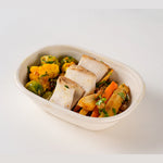 Xmas Turkey Lunchbox, angled view of the individual Christmas lunch box - Route Catering