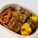 Xmas Veggie Lunchbox, angled view of the vegan Christmas lunch box - Route Catering