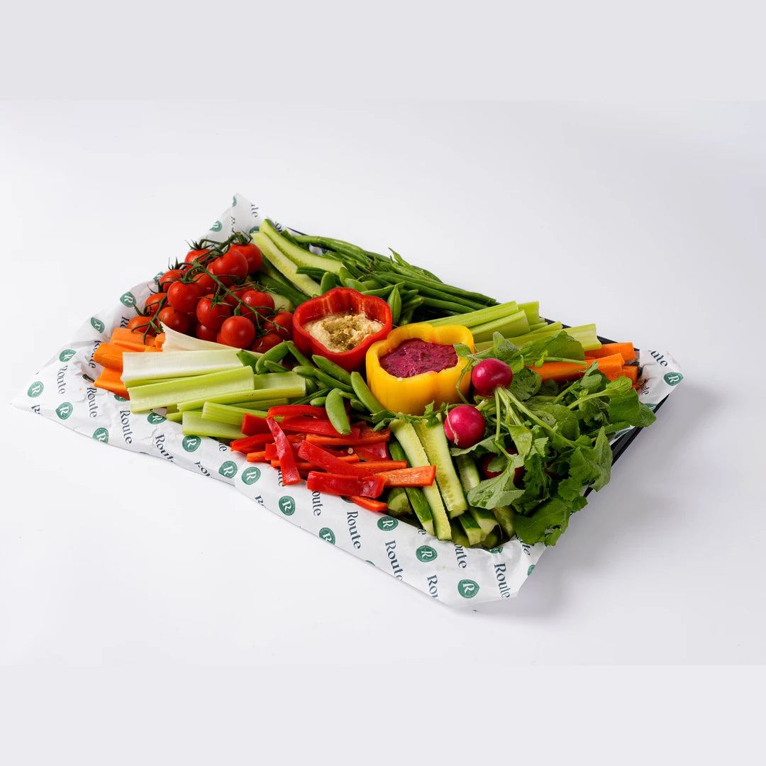 Crudites platter with peppers, celery and radish, office catering London