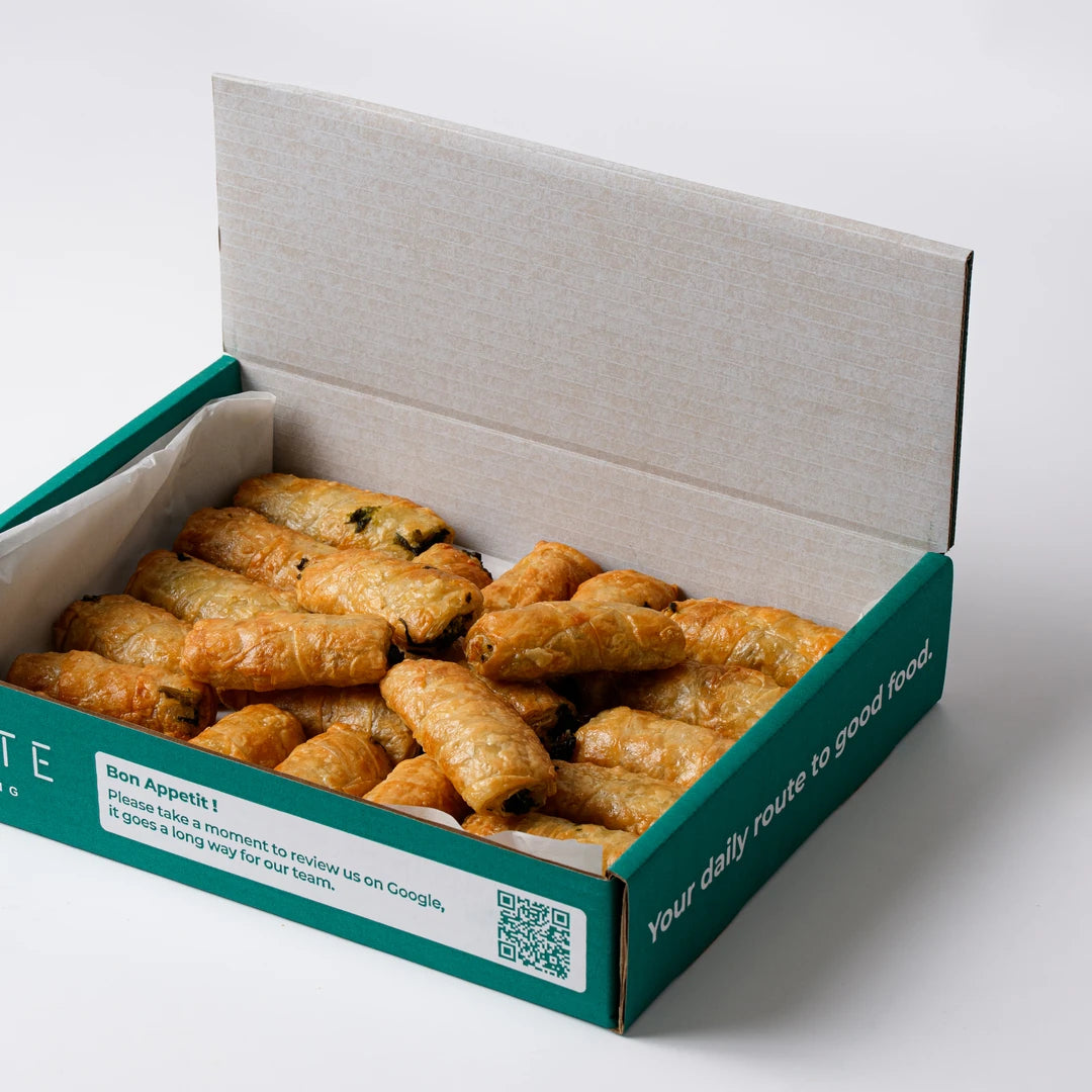 Filo pastry rolls, 24 pieces, finger food catering London, Route Catering (3)