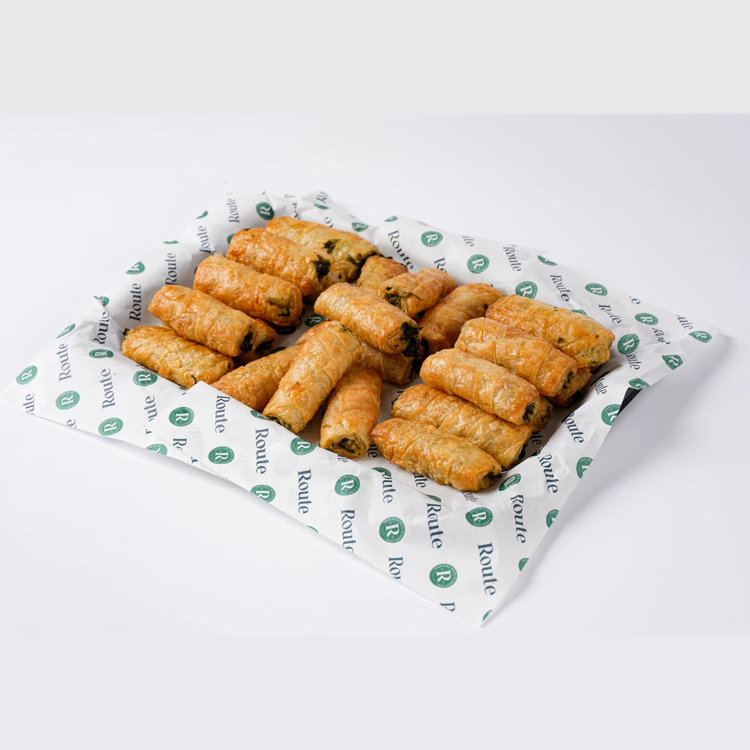 Filo pastry rolls, 24 pieces, finger food catering London, Route Catering