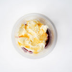 Yogurt and berry compote layer in a breakfast pot, Route Catering London