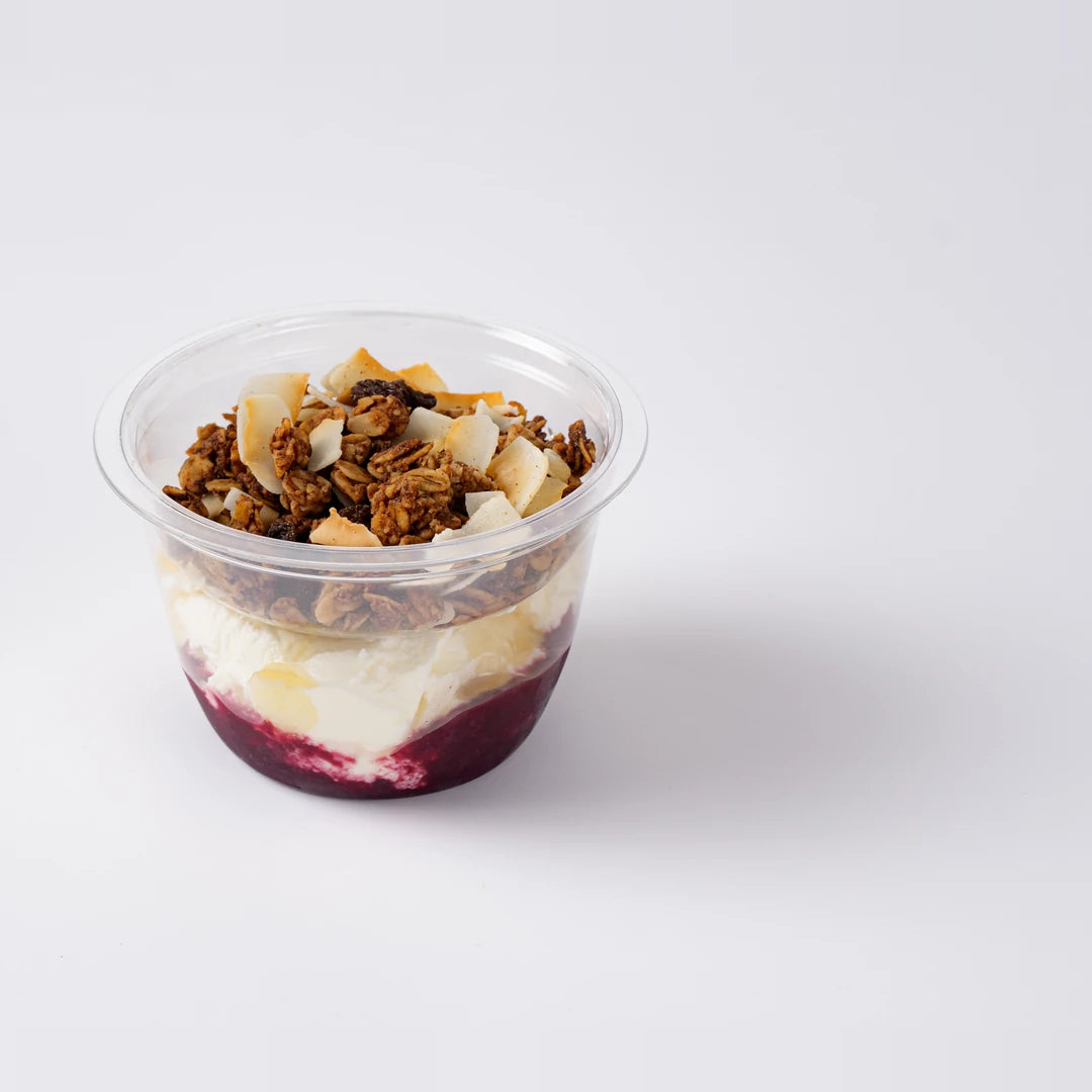 Gluten free granola pot for office breakfast catering, Route Catering London