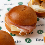 Mini breakfast roll with prosciutto and cheddar, Route Catering London