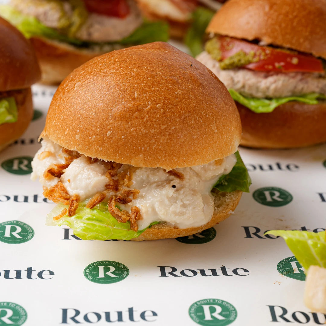 Mini sandwich with cheese and pickle, Route Catering London