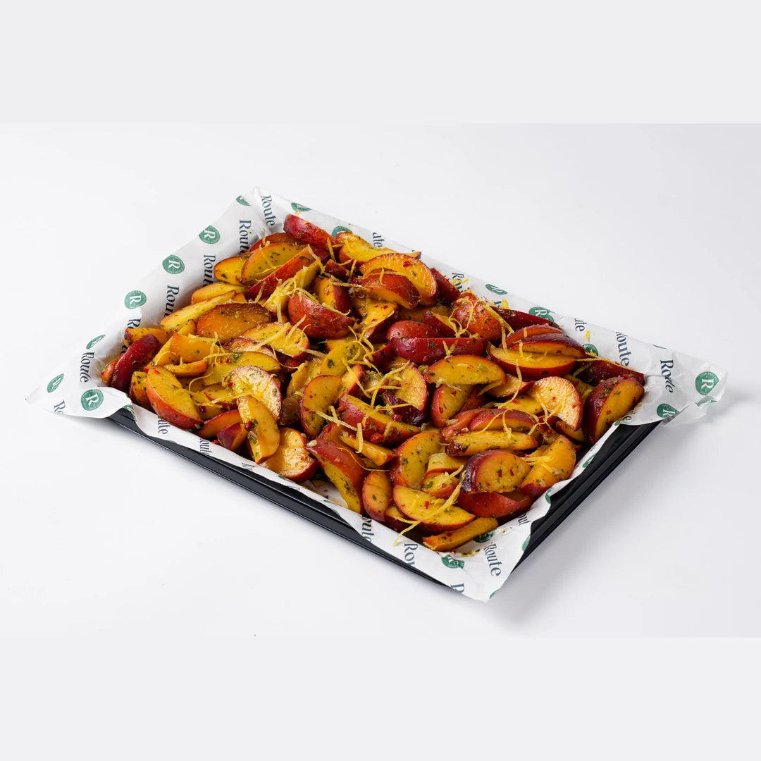 Peach salad platter, serves 6, summer catering London, Route Catering