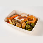 Roast Chicken Dinner individual Christmas dinner box with gravy - Route Catering