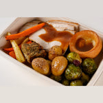 Roast Turkey Dinner individual Christmas dinner box with gravy - Route Catering