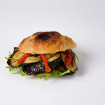 Roasted vegetable focaccia, vegan sandwich catering London, Route Catering