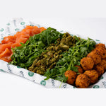 Smoked salmon, rocket and vegan kofte sharing platter, Route Catering London
