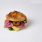 Salami and cheese ploughman's focaccia, sandwich catering London, Route Catering