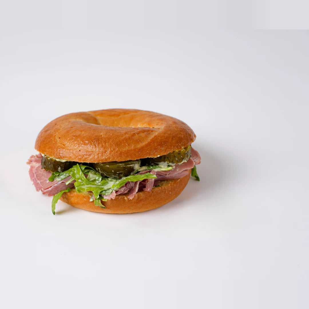 Salt beef bagel, breakfast catering London, Route Catering