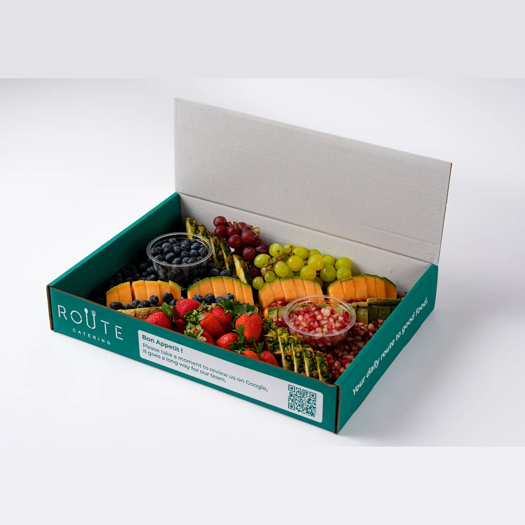 Fruit platter with strawberries, grapes and blueberries, office catering London