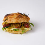 Sundried tomato and mozzarella focaccia, sandwich catering London, Route Catering