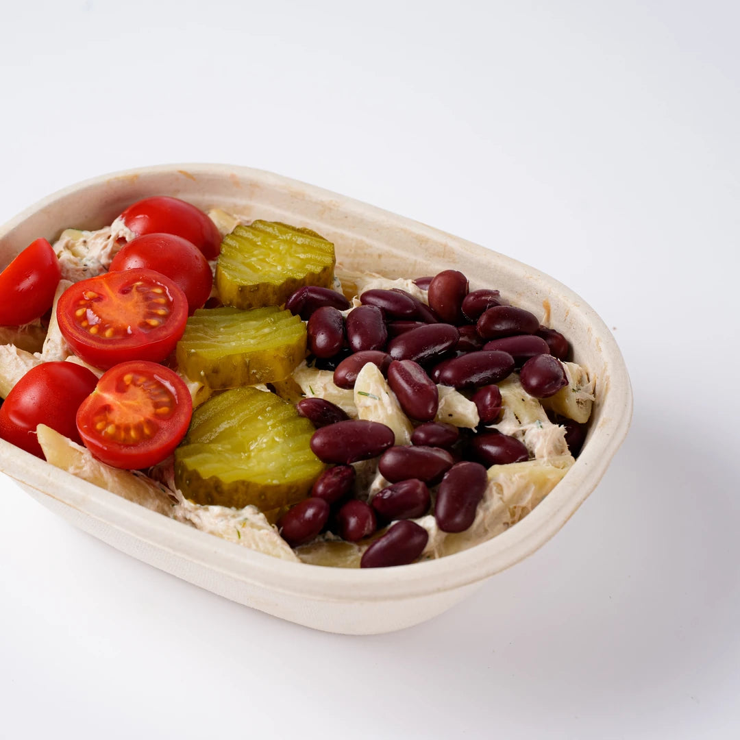 Tuna pasta bowl, office lunch catering London, Route Catering