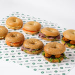 Variety bagel platter, serves 8, breakfast catering London, Route Catering