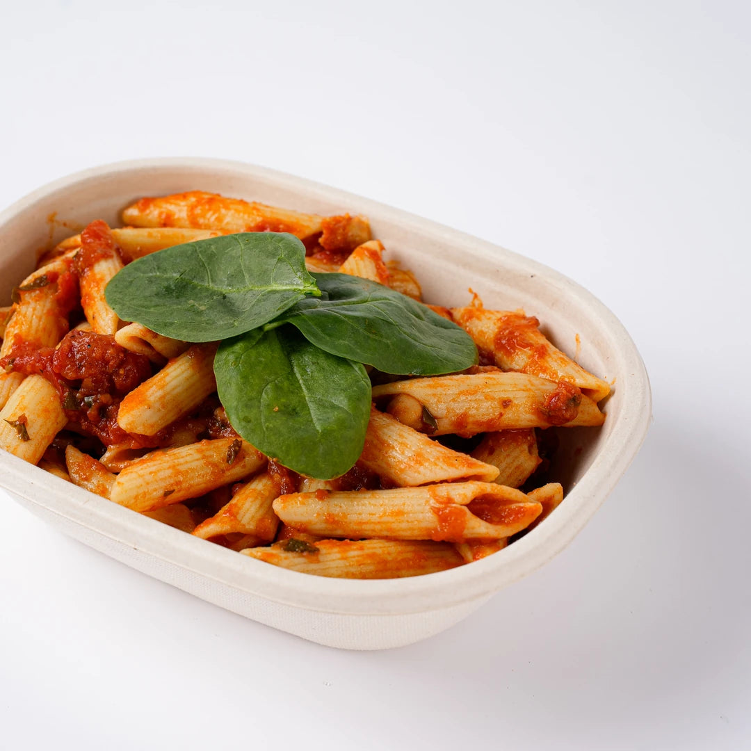 Vegan pasta bowl, office lunch catering London, Route Catering