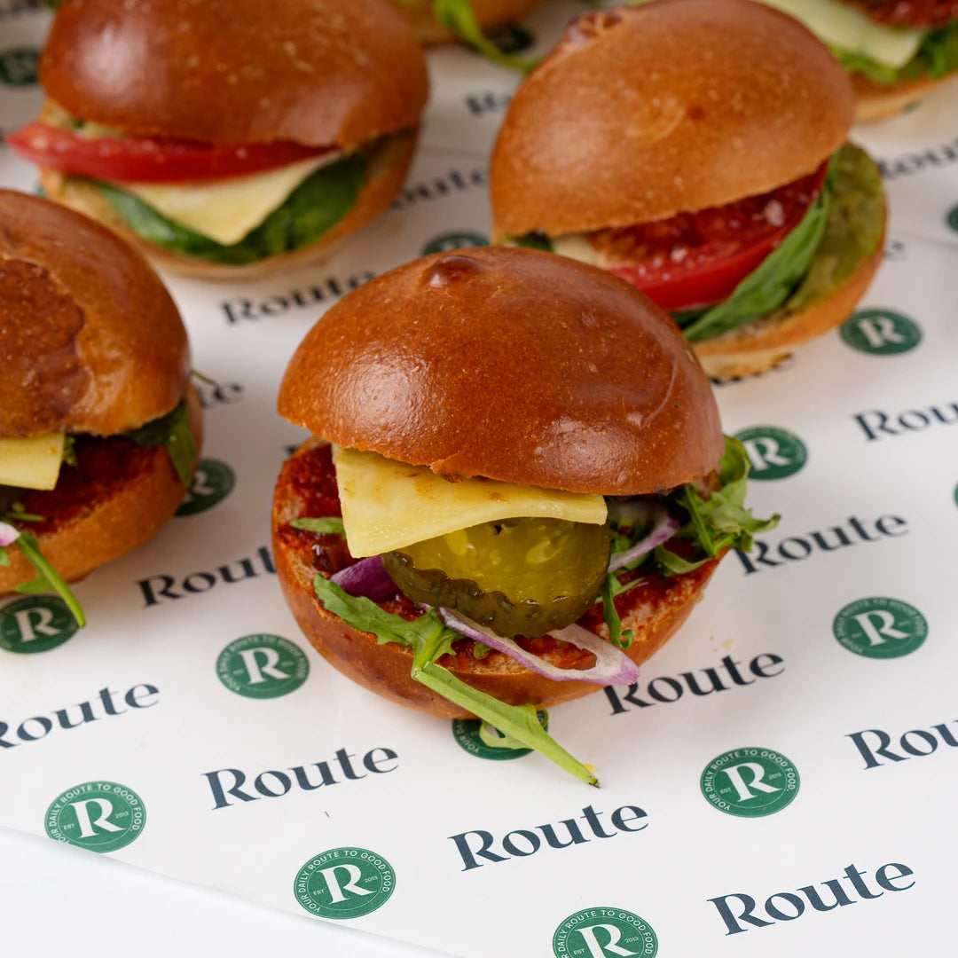 Vegetarian mini sandwich with cheese and tomato, Route Catering London